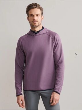 Rhone Founders Golf Hoodie in Purple Shadow Plum in Size Medium Men’s
